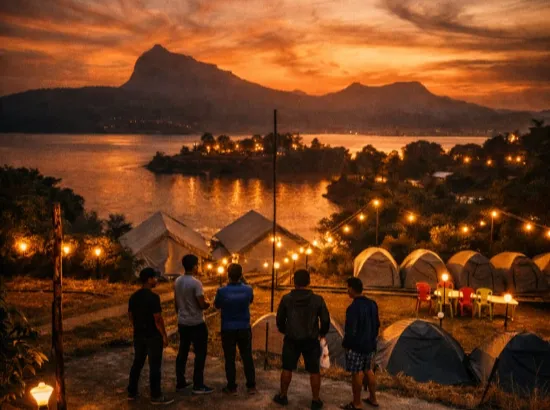 A beautiful view of Pawna Lake during camping