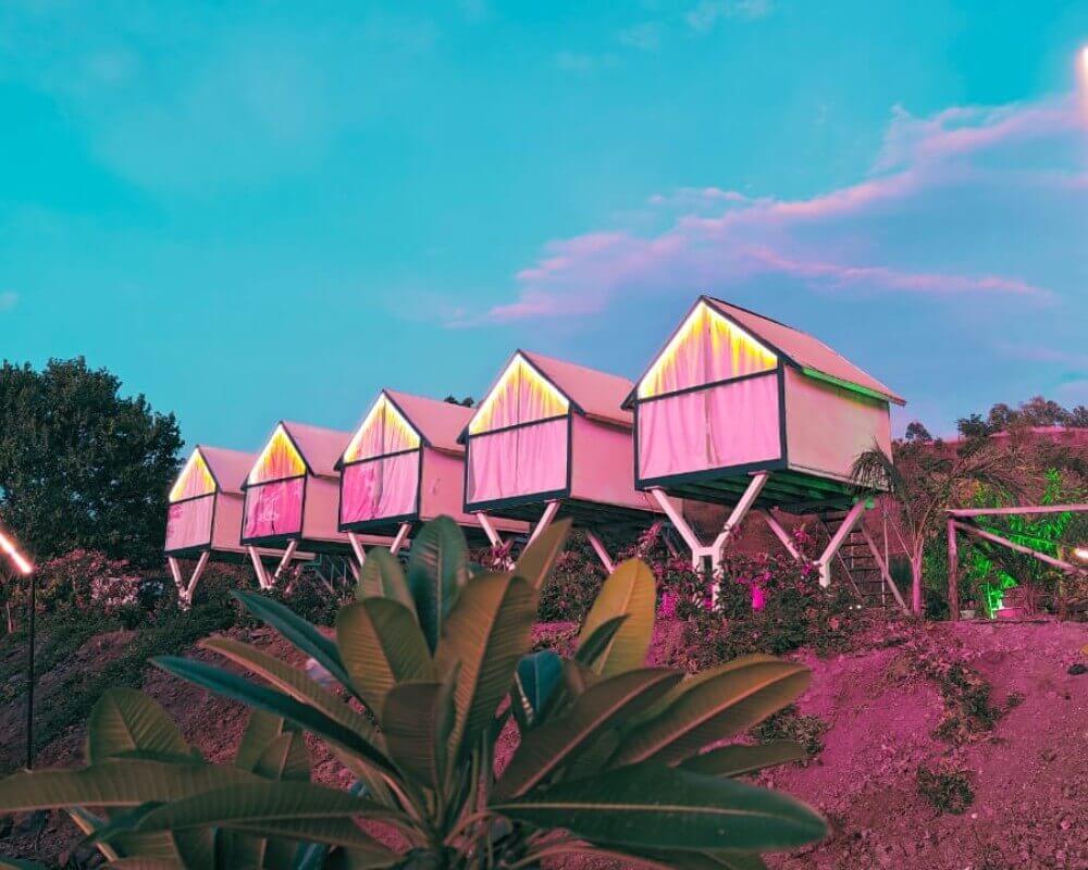 Exterior of the elevated cottage